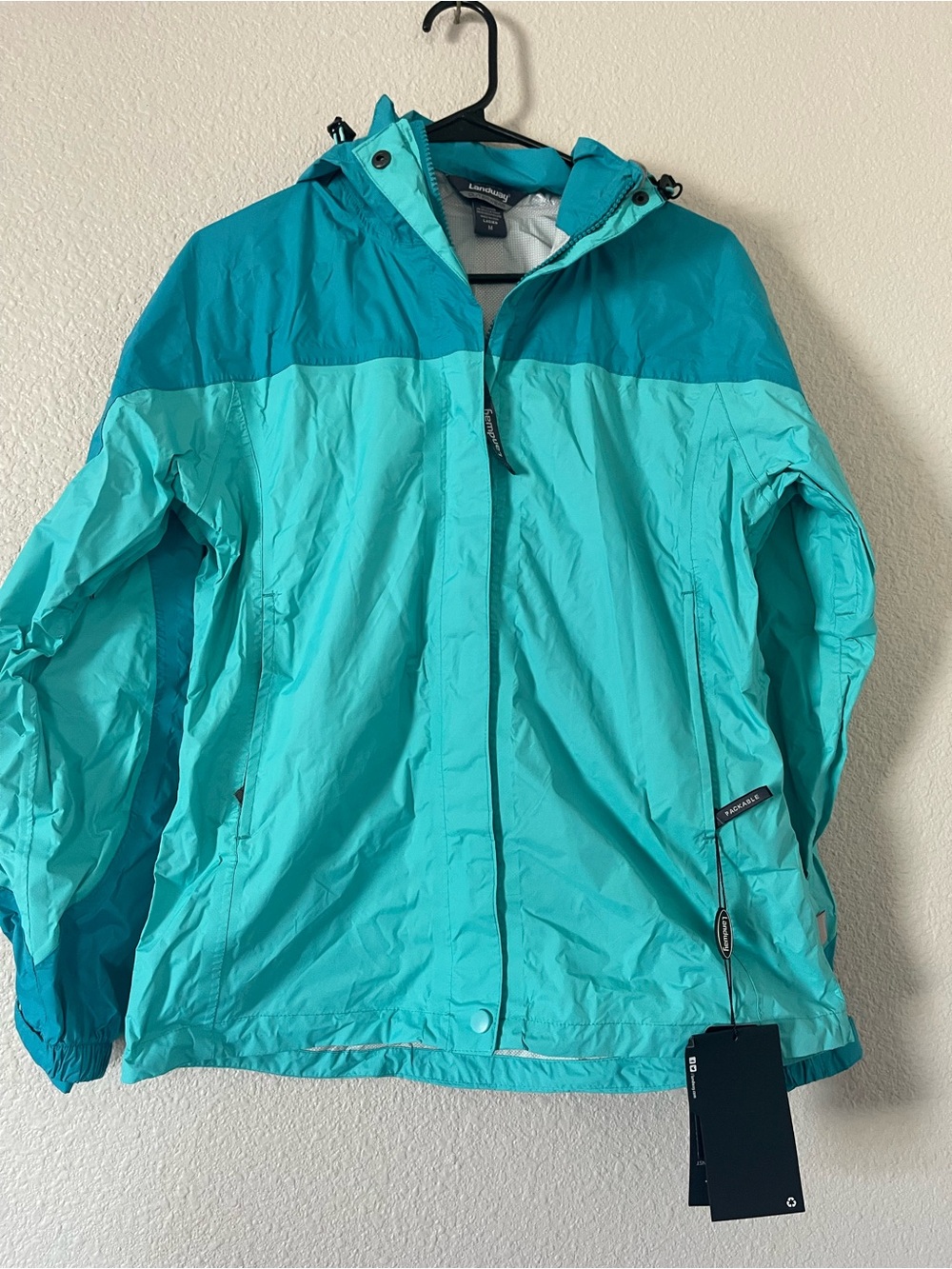 Landway Women’s Two-Tone Hooded Rain Jacket